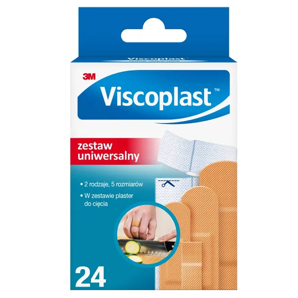 Viscoplast Plastry z Opatrunkiem Uniwersalne Wodoodporne Elastyczne 24 szt.
