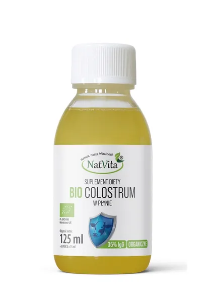 Colostrum BIO w Płynie Siara Bydlęca Ekologiczne 35% IgG 125ml NatVita