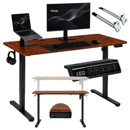 biurko-elektryczne-regulowane-140x60-cm-72-118-cm-blat-dab-brazowy