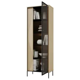 witryna-na-nozkach-z-led-dab-bielona-czarny-flowfw-08-665x197x40cm