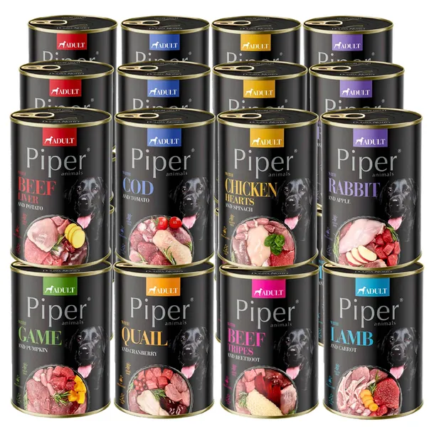 DOLINA NOTECI PIPER PREMIUM MOKRA KARMA DLA PSA PUSZKI MIX SMAKÓW 24X400G