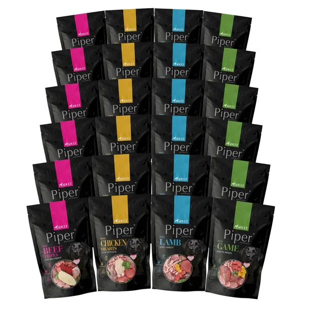 MOKRA KARMA DOLINA NOTECI PIPER PREMIUM SASZETKI DLA PSA MIX SMAKÓW 24x500G