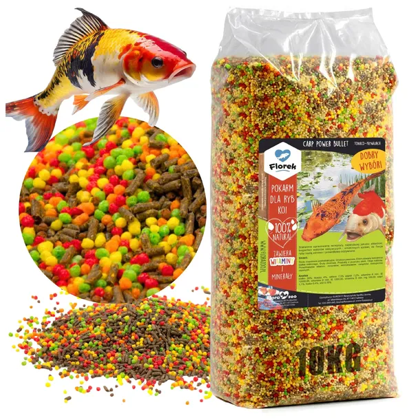 POKARM KARMA PASZA ZANĘTA GRANULAT DLA RYB KOI KARPI NA OCZKO WODNE
