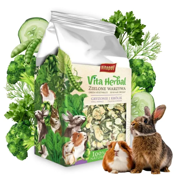ZIELONE WARZYWA pokarm karma VITA HERBAL DLA KRÓLIKA ŚWINKI CHOMIKA GRYZONI