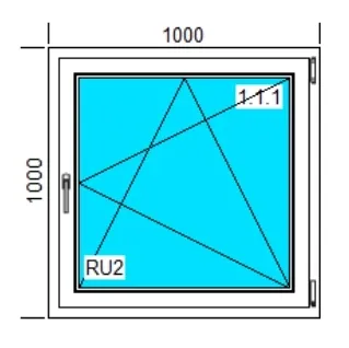 OKNA PCV 1000x1000 RU BIAŁE, PRAWE