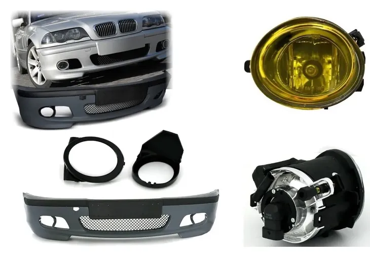 Zderzak M-Pakiet BMW E46 + HALOGENY CLEAR YELLOW 1998-2007