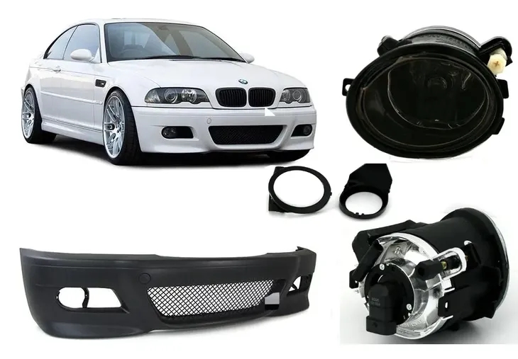 Zderzak M3 Look BMW E46 + Halogeny Clear Smoke 1998-2007