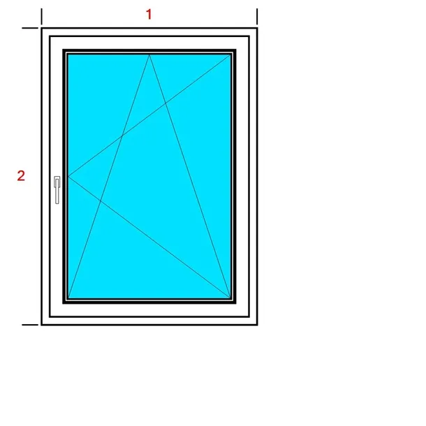 OKNA PCV 800x1100 RU BIAŁE, PRAWE