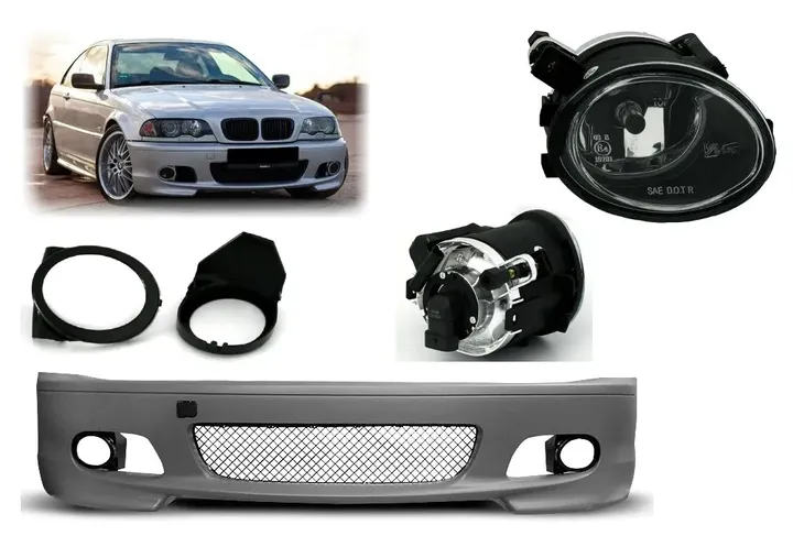 Zderzak BMW E46 M-Pakiet Coupe / Cabrio 1998-2007 + Halogeny Chrom