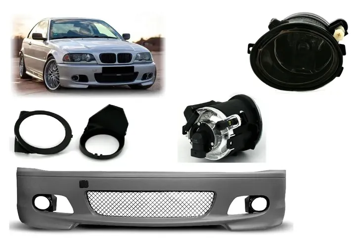 Zderzak BMW E46 M-Pakiet Coupe / Cabrio 1998-2007 + Halogeny Smoke