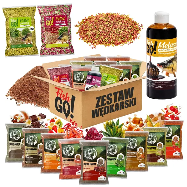 DUŻY ZESTAW 12KG ZANĘTA PELLET MELASA WĘDKARSKA method feeder NA RYBY KARP