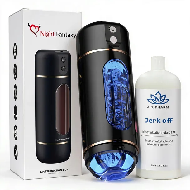 ZESTAW DO MASTURBACJ I MASTURBATOR Z EFEKTEM SSANIA WIBRACJE+JERK OFF 500ml