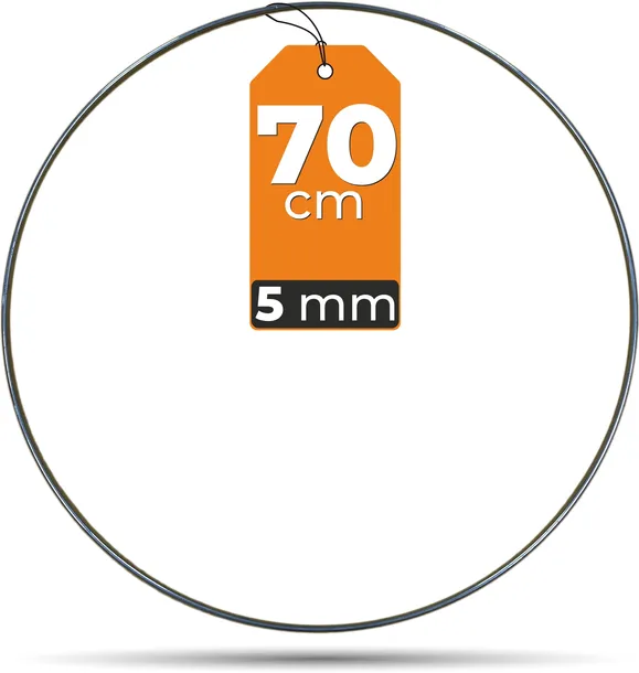 SREBRNA Obręcz koło metalowe GRUBE 70 cm 5 mm
