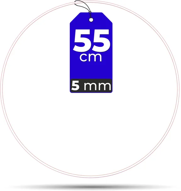 Obręcz BIAŁA 55 cm 5 mm metalowa GRUBA do makramy