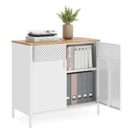 solidna-metalowa-komoda-do-salonu-z-bezowym-blatem-z-plyty-mdf-bialo-bezowa