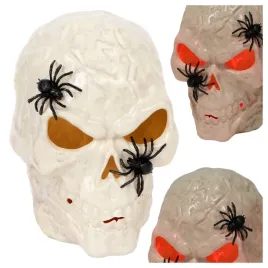figurka-na-halloween-czaszka-swiecaca-z-pajakami-ozdoba-ze-swiatlem-stojaca
