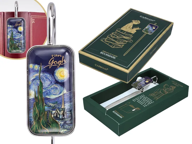 Metalowa zakładka do książki Van Gogh „Gwieździsta noc” w pudełku prezent