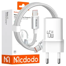 mcdodo-szybka-ladowarka-do-telefonu-usb-c-45w-gan-kabel-1m-typ-c-biala