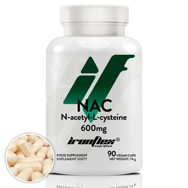 IRONFLEX NAC 600 mg N-ACETYL L-CYSTEINA 90 kapsułek DETOKS OCHRONA WĄTROBY