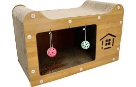 domek-dla-kota-premium-38x30x25cm-drapak-drel-legowisko-mata-2-pileczki-3w1