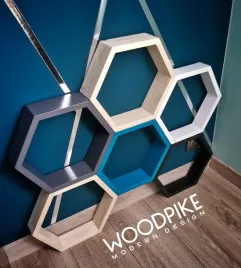 drewniana-polka-heksagon-8cm-kolory
