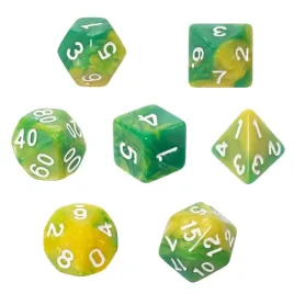 rpg-dice-2color-7-set-green-yellow-zestaw-kostek-do-gry