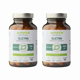 2x-biowen-czysta-glicyna-900mg-100-kaps-aminokwasy-synteza-bialko-kolagen