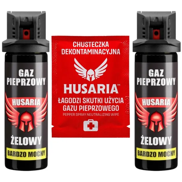 2x Husaria BARDZO MOCNY Gaz pieprzowy w żelu 50ml obronny ŻEL + CHUSTECZKA