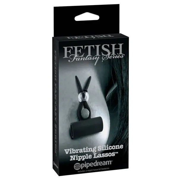 Wibrujące Silikonowe Pętle Na Sutki „Nipple Lassos” Czarny Fetish Fantasy
