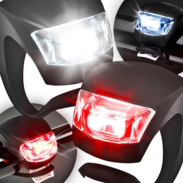 LAMPKA ROWEROWA LED DIODOWA 2 SZTUKI PRZÓD + TYŁ LAMPKI SILIKONOWE BATERIE