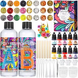 zestaw-do-odlewania-zywicy-epoksydowej-512ml-z-farbami-brokatem-zywica