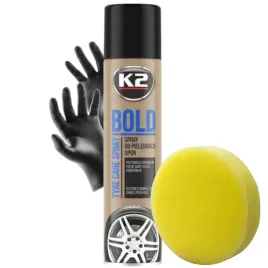 spray-k2-bold-06l-do-pielegnacji-i-nablyszczania-opon-czernidlo-w-zestawie-z-aplikatorem