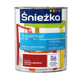 sniezka-supermal-emalia-akrylowa-czerwony-sygnalowy-polpolysk-08l