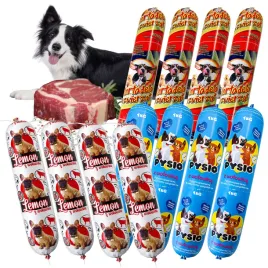 karma-dla-psa-baton-mix-mortadela-lemon-pysio-wolowina-12-szt-1kg-90percent-miesa