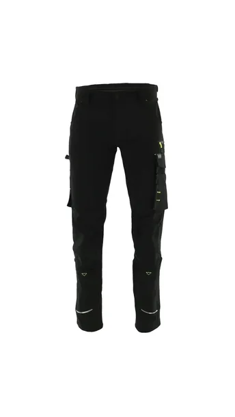 Sara Workwear Motionflex spodnie robocze do pasa czarny/żółty - 50
