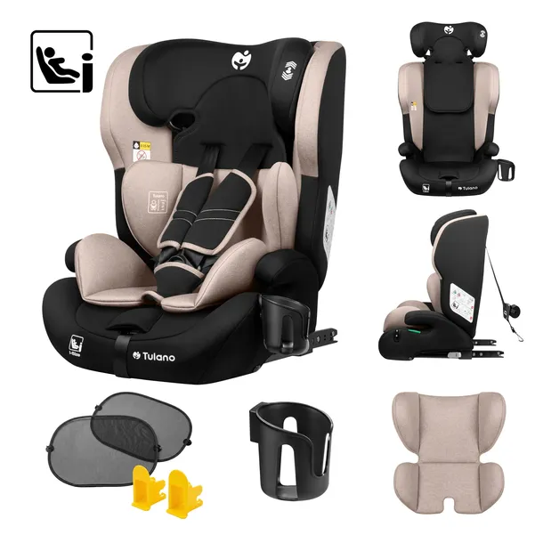 FOTELIK samochodowy 9-36kg ISOFIX Tulano i-Size 76-150cm TOP TETHER R129/04