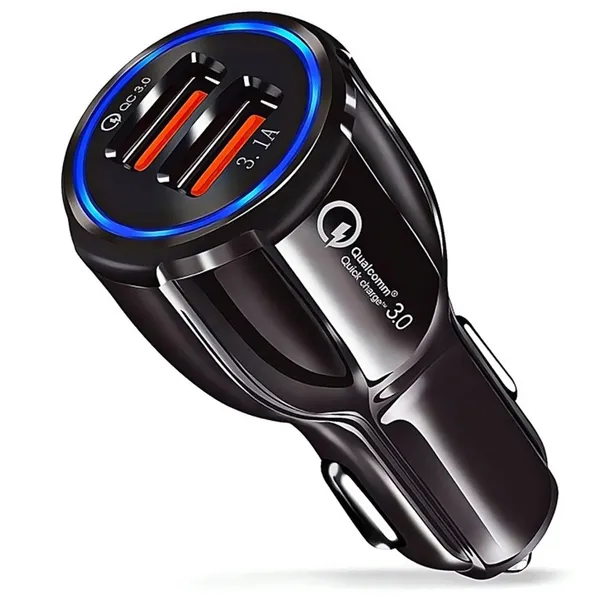 ŁADOWARKA SAMOCHODOWA szybkie ładowanie mocna QC 3.0 2 USB do gniazda