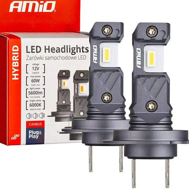 Żarówki samochodowe LED seria HYBRID H7 H18 6000K Canbus 60W