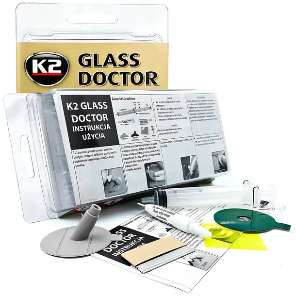 K2 GLASS DOCTOR ZESTAW DO NAPRAWY SZYB ODPRYSKÓW I REFLEKTORÓW B350