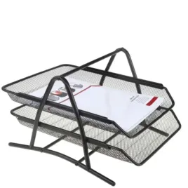 organizer-z-2-szufladami-polka-na-dokumenty-metal-net-2a-czarna