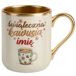 kubek-premium-zloty-ecru-personalizowany-swiateczna-kawusia-prezent
