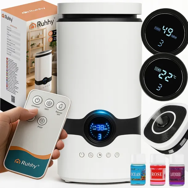 Nawilżacz Powietrza Duży plus 3 Olejki 3W1 Aromaterapia Dyfuzor Jonizator