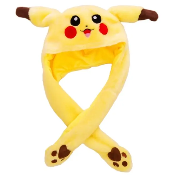 POKEMON PIKACHU CZAPKA RUCHOME USZY ŚWIECI ŁAPKI ŚWIECĄCA CIEPŁA