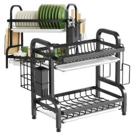 suszarka-ociekacz-do-naczyn-organizer-kuchenny-dwupoziomowa-42-cm-czarna