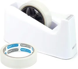 dozownik-tasmy-biurowy-ciezki-z-2-rolkami-tasmy-25-mm-rapesco-500-bialy