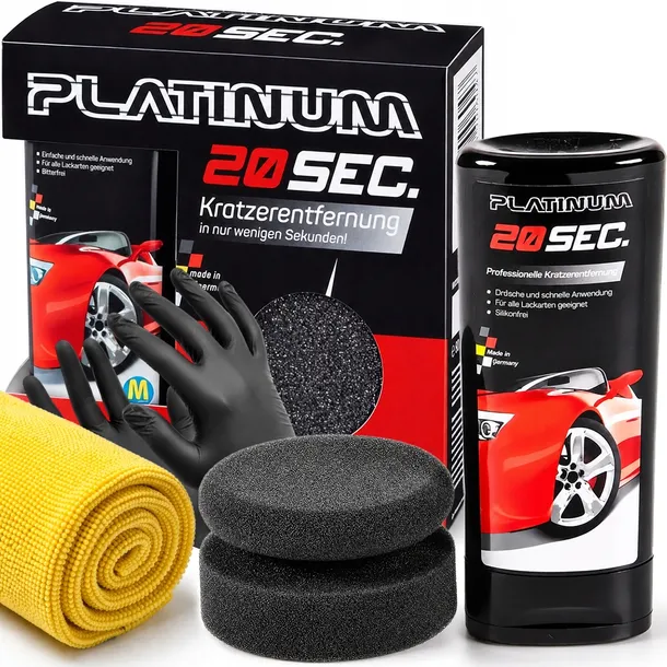 ZESTAW DO USUWANIA RYS ZARYSOWAŃ NA AUCIE PASTA ZARYSOWANIA GĄBKA PLATINUM