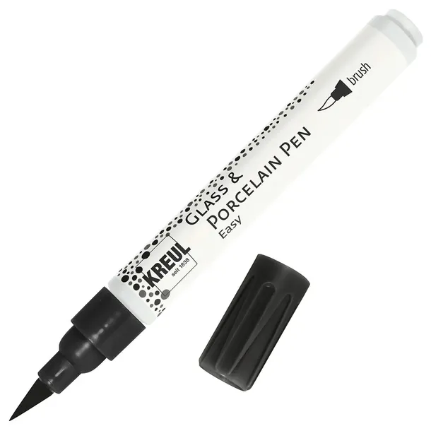 PISAK PĘDZELKOWY DO PORCELANY marker do zdobienia szkła KREUL Brush CZARNY