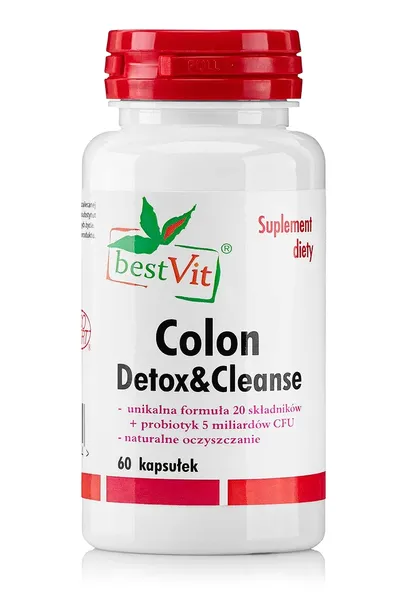 Colon Detox&Cleanse Oczyszczanie Detoks Pasożyty Złogi 21 składników 60 kap