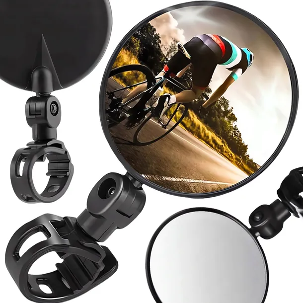 LUSTERKO ROWEROWE NA KIEROWNICĘ SZEROKOKĄTNE DO ROWERU OBROTOWE 360°