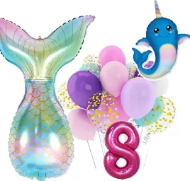 balony-zestaw-na-urodziny-8-lat-syrenka